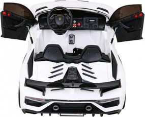 Ramiz Lamborghini SVJ DRIFT elektrické auto pre 2 deti biele + funkcia driftu + diaľkové ovládanie
