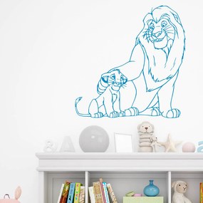 Veselá Stena Samolepka Mufasa a Simba Leví kráľ Farba: modrá, Veľkosť: 80 x 81 cm
