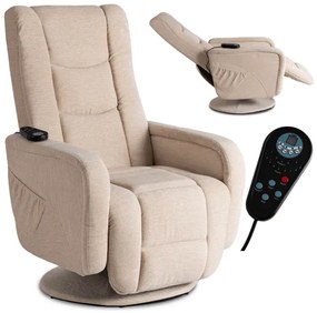 Masážne otočné kreslo STEFANO béžové