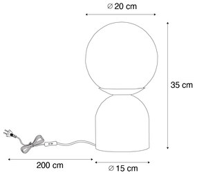 Stolná lampa Hotel Chic zlatá s opálovým sklom - Pallon Trend