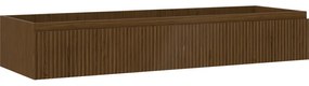 Mexen Rivel, kúpeľňová skrinka pod umývadlo 140 cm, 1 zásuvka, drážkovaná, orech, 91A20-14023-1-BF86
