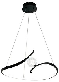 LED Luster na lanku PERLA LED/34W/230V čierna