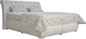 Posteľ boxspring Agnes 180x200 cm, krémová látka