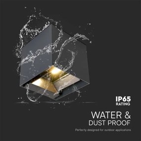 LED solárne nástenné svietidlo so senzorom LED/9W/5V, IP65, 2600 mAh, antracit