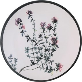 Sada 6 plytkých tanierov z kameniny s rastlinnýmmotívom, 25 cm