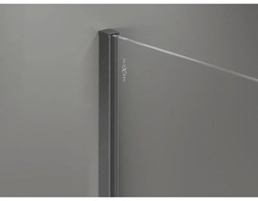 Mexen, Mexen Kioto-X sprchová stena 160 x 200 cm, priehľadná 10 mm, pištoľovo sivá kartáčovaná - 800-160-101-66-00-X