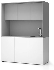 PLAN Kuchynka NIKA s drezom a batériou 1481 x 600 x 2000 mm, sivá, pravé
