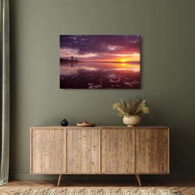 Obraz - Pláž pri západe slnka (90x60 cm)