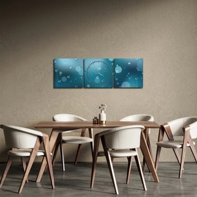 Obraz kvapôčok (s hodinami) (90x30 cm)