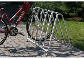 Obojstranný stojan na bicykle na zem, pre 5 bicyklov