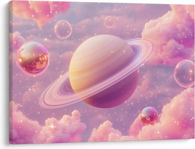 Obraz - Ružová planéta (70x50 cm)