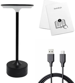 LED nabíjateľná dotyková stolná lampa TAVOLO LED/2,5W/5V 2400 mAh 3000-6000K čierna