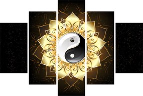 Obraz - Zlatý Yin-Yang (150x105 cm)