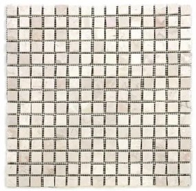 Divero Garth 91 mramorová mozaika krémová 30 x 30 cm 1 m²