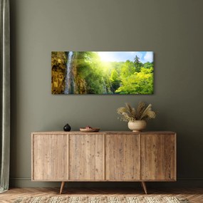 Obraz - vodopády v pralese (120x50 cm)