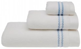 Soft Cotton Uterák CHAINE 50x100 cm Biela / modrá výšivka