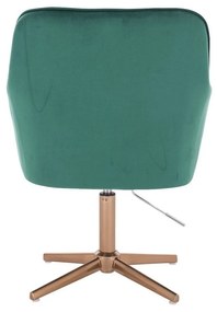 LuxuryForm DESIGN Kreslo AMALFI VELUR na zlatom kríži - zelené