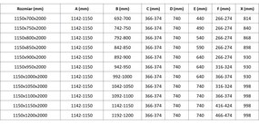 Mexen Lunar, L Duo výklopný sprchový kút 115 x 100 cm, 8mm číre sklo, čierny profil, 834L-115L-100P-70-00