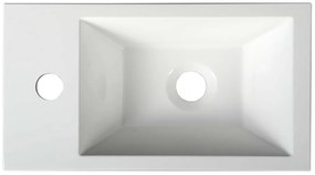 Sapho Sapho, AMAROK liaty mramor umývadlo 40x11x22cm, biele, batéria vľavo, AR400
