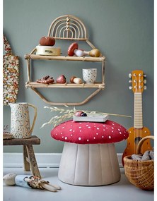 Červeno-biely zamatový detský puf Lue - Bloomingville Mini