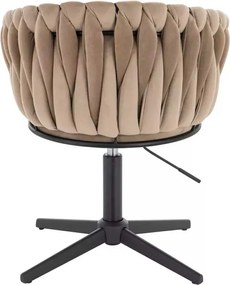 LuxuryForm DESIGN Stolička NORDEN VELUR na čiernom kríži - latte