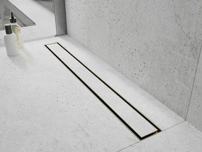 Mexen Flat nerezový sprchový žľab 150 cm vzor M13, 2v1, zlatá, 1510150