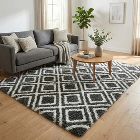 Protišmykový koberec DECOR čierny / biely