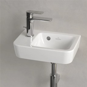 VILLEROY &amp; BOCH O.novo Compact závesné umývadielko s otvorom vľavo, s prepadom, 360 x 250 mm, biela alpská, 43423601