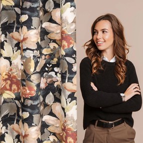 ZATEMŇOVACÍ ZÁVES NA KRÚŽKOCH BETTY 140X250 CM KVETY