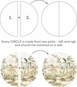 Samolepka do detskej izby Dino svet v kruhu M