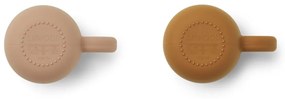 LIEWOOD Detské silikónové hrnčeky Merce Mustard/Dark Rose – set 2 ks