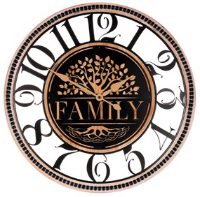 Autronic - Hodiny nástěnné - velké arabské číslice, dřevo a kov, 60 cm - HW4001