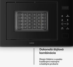 Klarstein Velaire vstavaná mikrovlnná rúra s grilom | 1200 W gril | 850 W mikrovlnná rúra | 60 cm