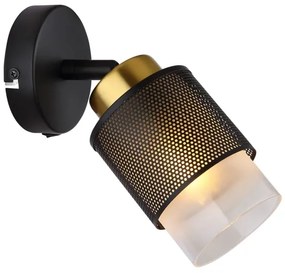 Globo 15709-1 - Nástenné bodové svietidlo OLGA 1xE27/40W/230V čierna/zlatá