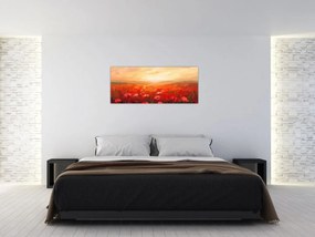 Obraz - Pole vlčích makov (120x50 cm)