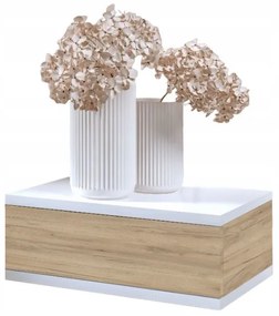 Nočný stolík LOFT - biely/dub craft zlatý