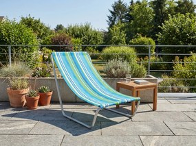 Skladacie plážové ležadlo SAND, modro-biele