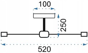 Toolight, stropné svietidlo 5xE27 APP1024-5CP, čierna, OSW-06114