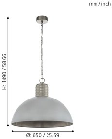 Eglo 49757 - Luster na reťazi COLDRIDGE 1xE27/60W/230V