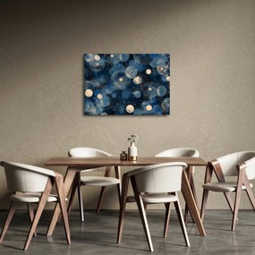 Obraz - Modro-zlaté krúžky (70x50 cm)