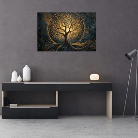 Obraz – Strom so zlatou aurou (90x60 cm)