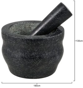 Cole&Mason - Granitový mažiar s tĺčikom GRANITE pr. 18 cm žula/čierna