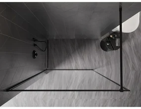 Mexen Kioto-XF, sprchová zástena s rámom 140 x 202 cm, 10mm číre sklo, čierny profil, 800-140-104-70-00-X