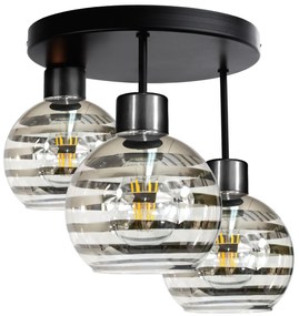 BERGE LED okrúhle stropné svietidlo 3xE27 GLASS BALL