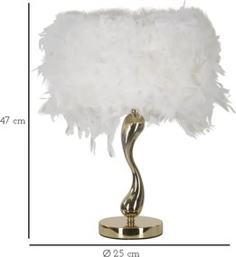 Stolná lampa Cart 47 cm bielo-zlatá