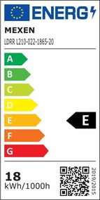 Mexen LDRR, LED stropné svietidlo na zapustenie, priemer 12 cm 22 cm, 18W, studená - 6500K, 1980 lm, biela - L210-022-1865-20
