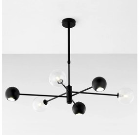 Jupiter 1995 - Luster na tyči MOKA 3xGU10/10W/230V + 3xG9/10W/230V čierna/číra