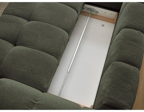 Zelená ženilková rozkladacia/s úložným priestorom rohová pohovka (ľavý roh/do L) Everest – Bobochic Paris