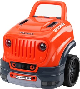 LEAN Toys Súprava pre domáceho majstra na rozoberanie automobilových motorov, oranžová