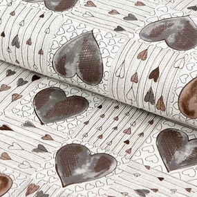 Biante Bavlnené prestieranie na stôl Sandra SA-027 Tmavé srdce na smotanovom 35x45 cm